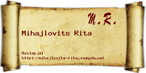 Mihajlovits Rita névjegykártya
